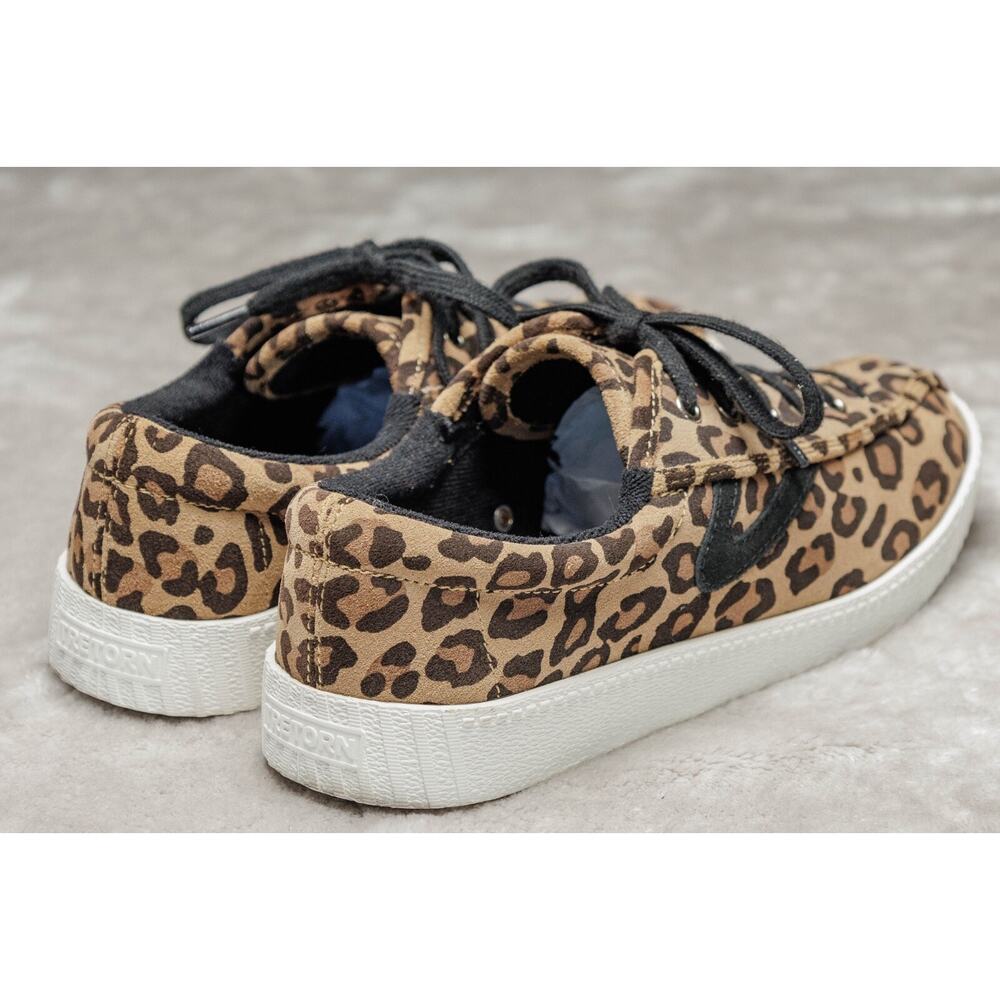 Tretorn Nylite Plus Suede Leopard Print Retro Sneakers Womens Size 7.5 - Picture 12 of 16
